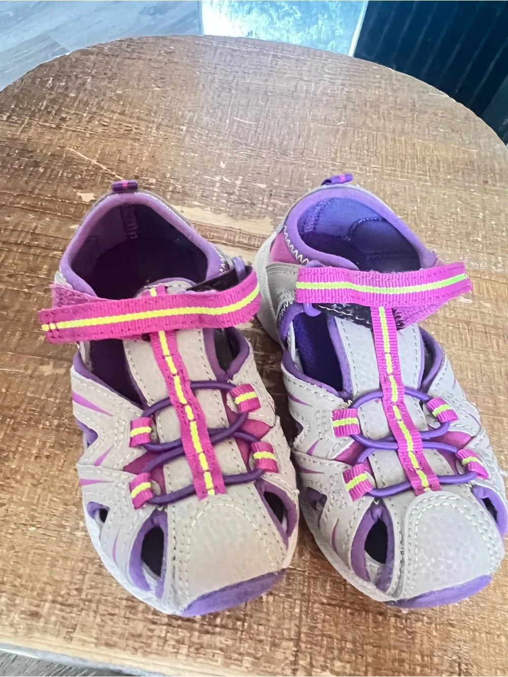 Merrell Kids Purple and Pink Active Sandals with Neon Accents